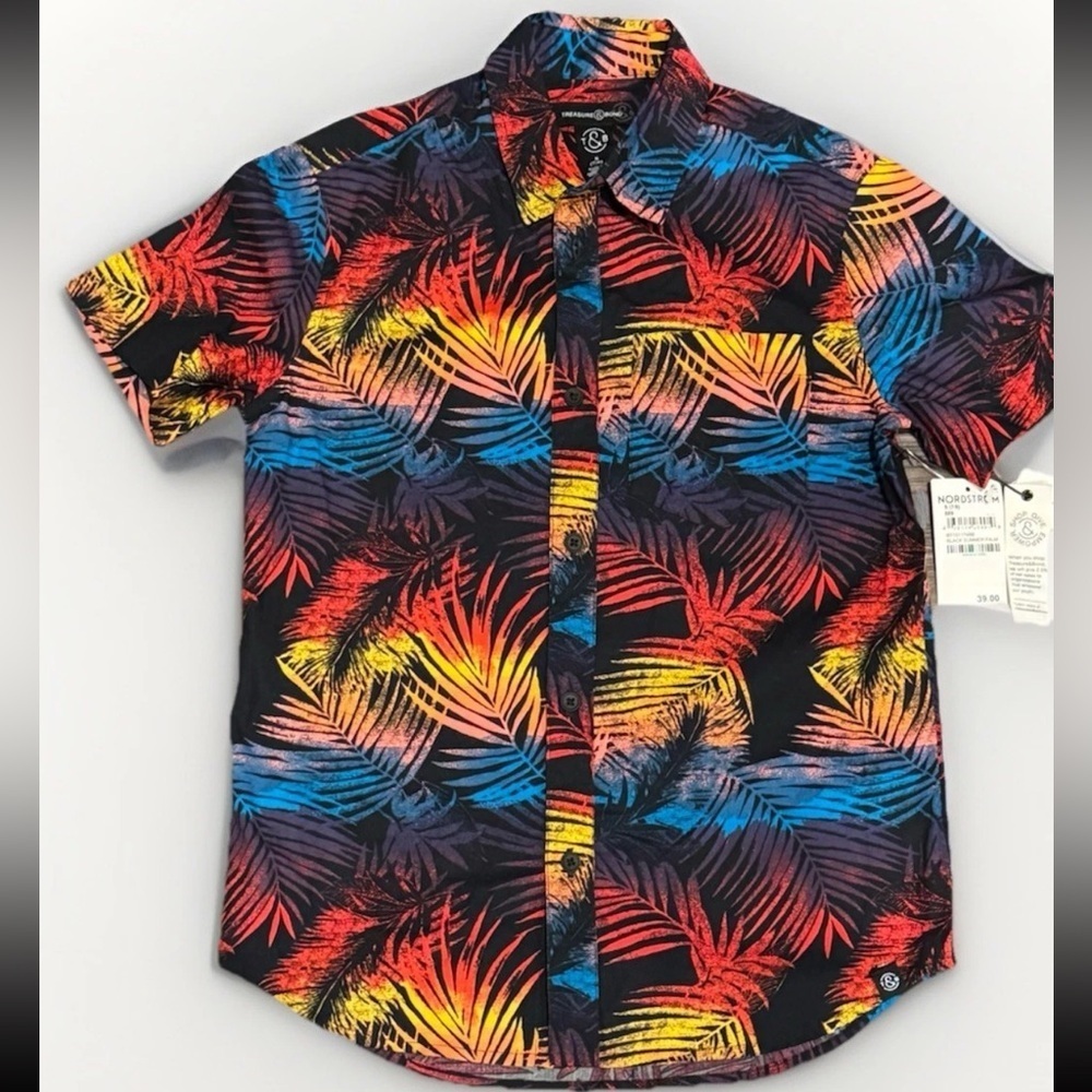 Treasure & Bond Boys Hawaiian Shirt Size S (7–8) Colorful Vacation NWT